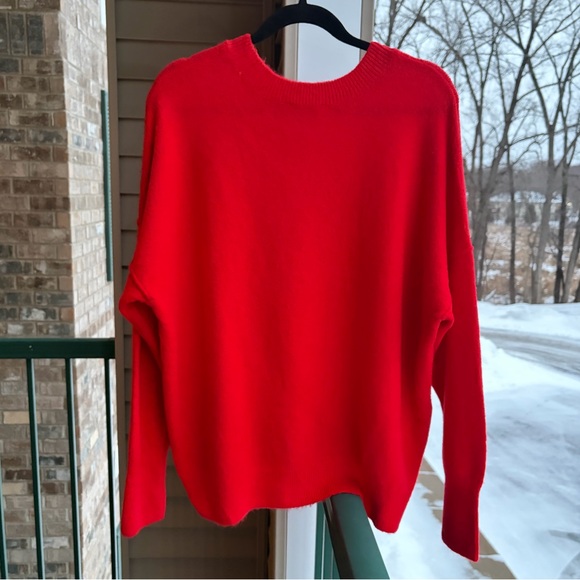 🆕♥️ CeCe Red Heart Graphic Knit Sweater Oversized Valentine Cozy Pullover Size L - Picture 4 of 15